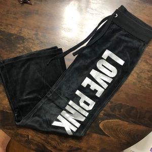 VS pink velvet sweatpants